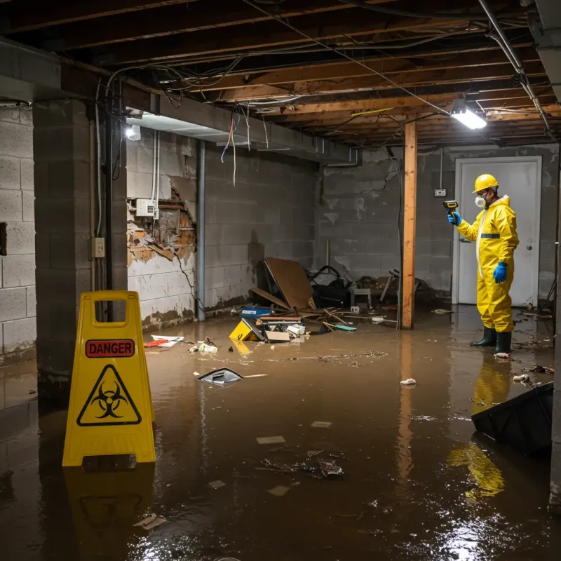 Flooded Basement Electrical Hazard in Fayette County, WV Property